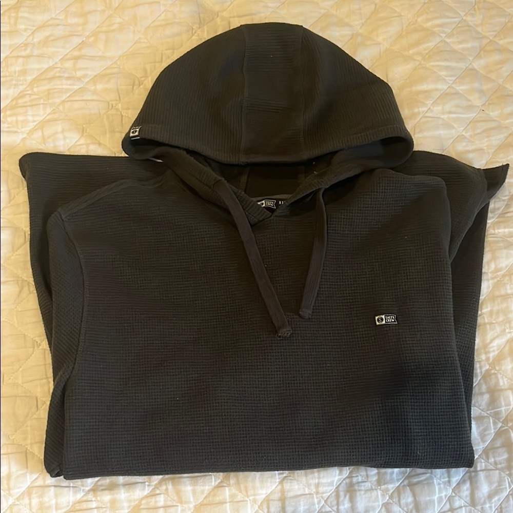 Like new black waffle Salty Crew hoodie